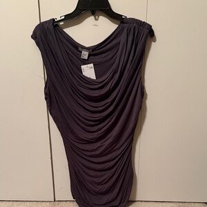 H&M Deep Purple Draped Blouse